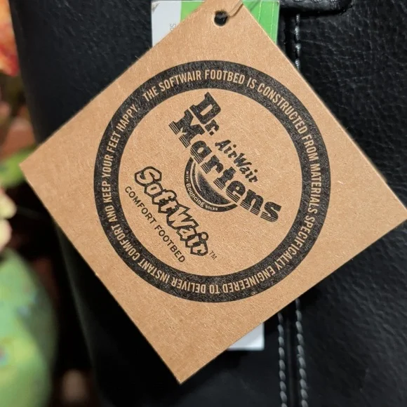 NWT Dr. Martens Black Leather Boots with Gold Stitching - Picture 3 of 10